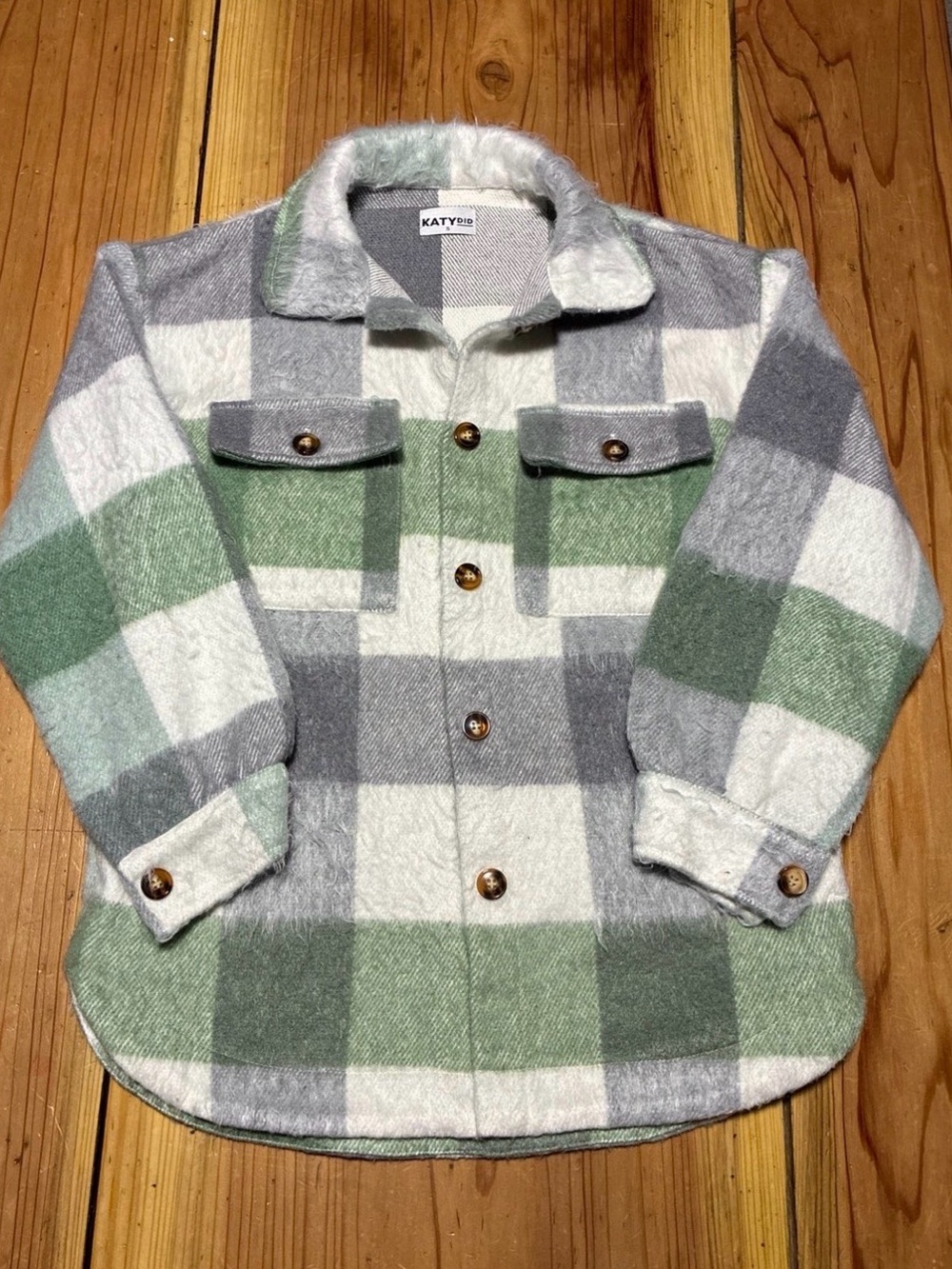 Katy Green & Gray Plaid Shacket